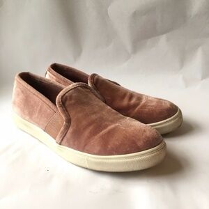Steve Madden // Rose Pink Velvet Loafer Sneakers